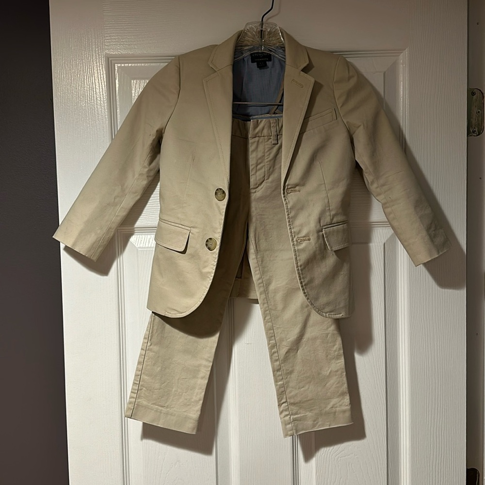 Crewcuts tan suit - Jacket in size 4-5 and pants in size 4.
